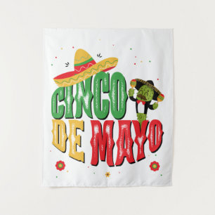 Cinco De Mayo With Hat Cactus Funny Cinco De Mayo Tapestry