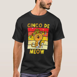 Cinco De Meow Cat Sombrero Cinco De Mayo Mexican F T-Shirt