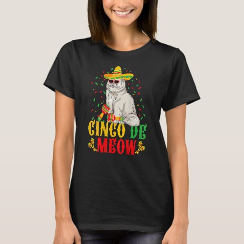 Cinco De Meow Cute Cinco De Mayo Cat Sombrero Mexi T_Shirt