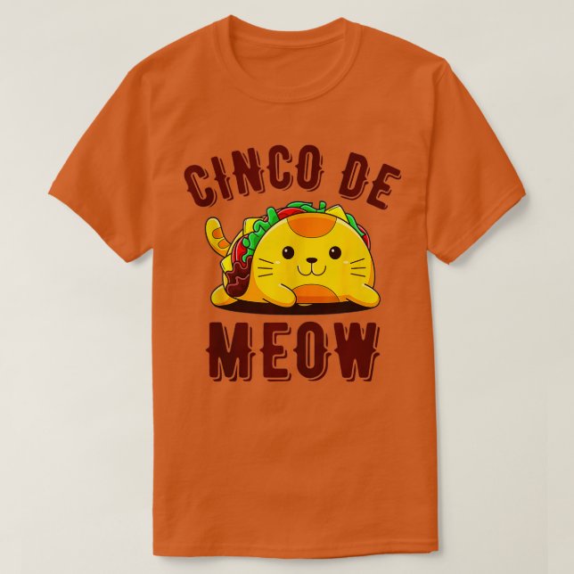 Cinco De Meow Funny aco Cat Kitten Lover Cinco De  T-Shirt (Design Front)