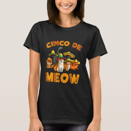 Cinco De Meow Funny Cat Cinco De Mayo T_Shirt