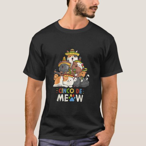 Cinco De Meow Mariachi Cat  Cinco De Mayo  T_Shirt