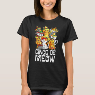 Cinco De Meow Mayo Cat Sombrero Mexican Taco Cinco T-Shirt