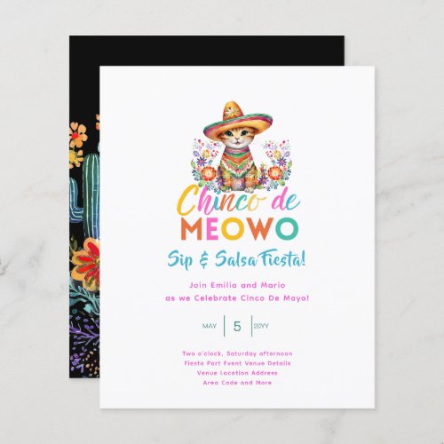 Cinco De Meowo Sip and Salsa Funny Fiesta Cat