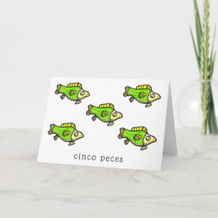 Cinco Peces Fish Feliz Cumpleanos Birthday Card