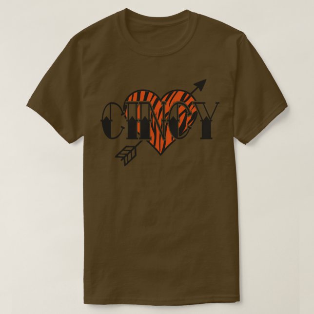 Cincy Tattoo Heart T-Shirt (Design Front)
