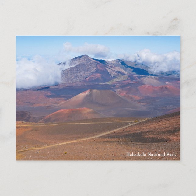 cinder cones and mountains at haleakala crater holiday postcard (Front)