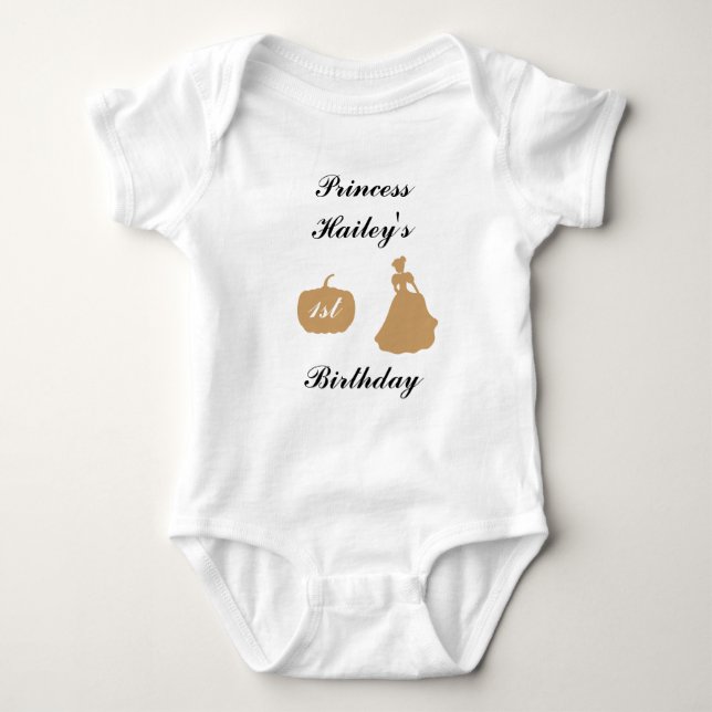 Cinderella 1st Birthday Party T-Shirt Baby Bodysuit (Front)