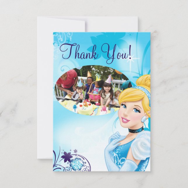 Cinderella 3 Birthday Thank You Cards (Front)