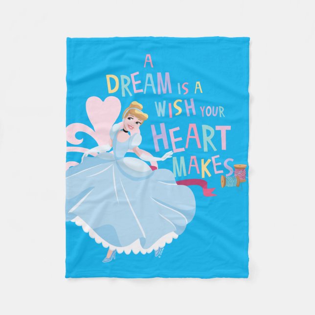 Cinderella | A Dream Is A Wish Your Heart Makes Fleece Blanket (Front)