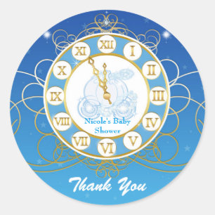 Cinderella Almost Midnight Blue Favor Stickers