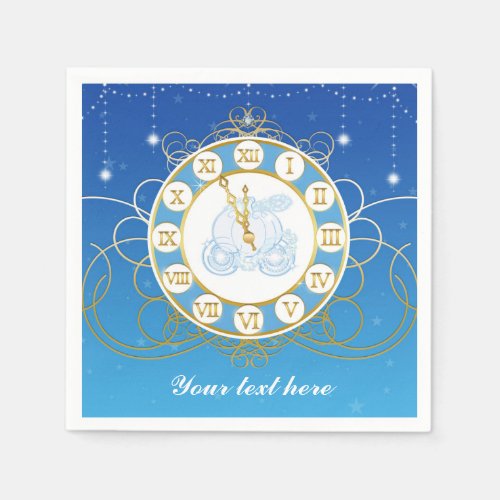 Cinderella Almost Midnight Blue Party Napkins