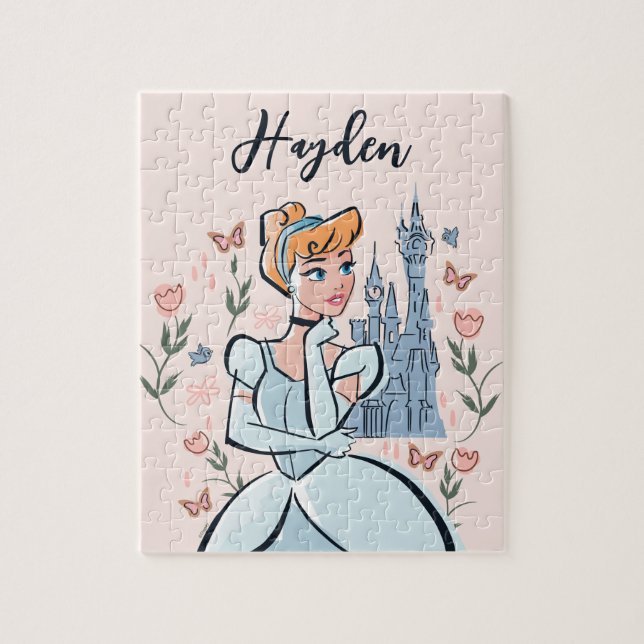 Cinderella and Castle Stylized Badge Jigsaw Puzzle (Vertical)