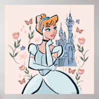 Cinderella and Castle Stylized Badge