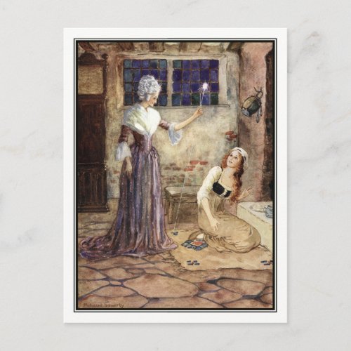 Cinderella and Fairy Godmother _ Millicent Sowerby Postcard