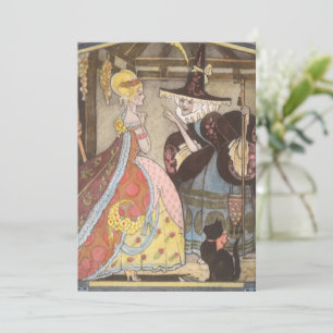 Cinderella and Fairy Godmother, Vintage Fairy Tale Invitation