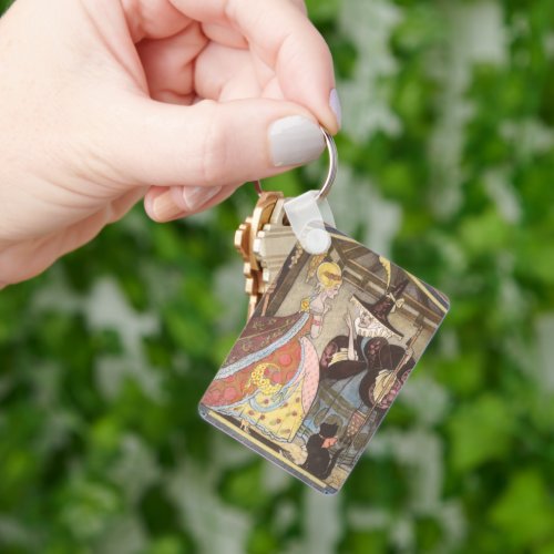 Cinderella and Fairy Godmother Vintage Fairy Tale Keychain