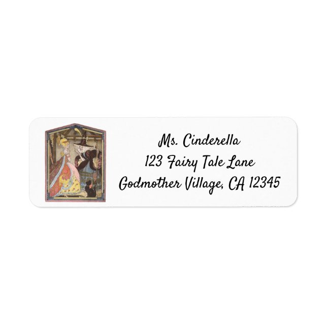Cinderella and Fairy Godmother, Vintage Fairy Tale Label (Front)