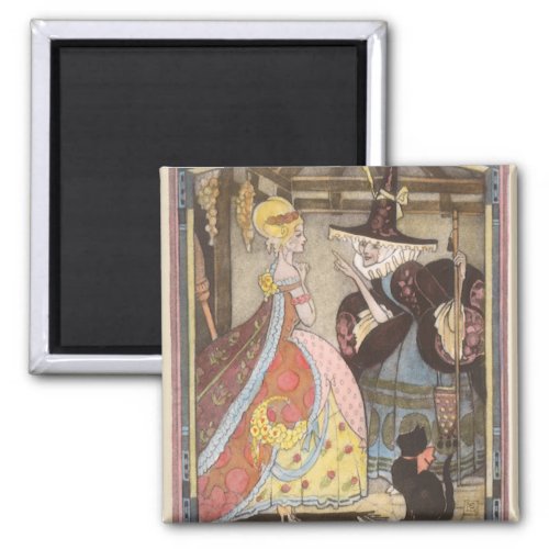 Cinderella and Fairy Godmother Vintage Fairy Tale Magnet