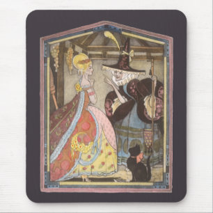 Cinderella and Fairy Godmother, Vintage Fairy Tale Mouse Pad