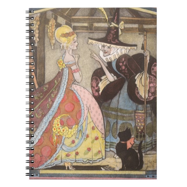 Cinderella and Fairy Godmother, Vintage Fairy Tale Notebook (Front)