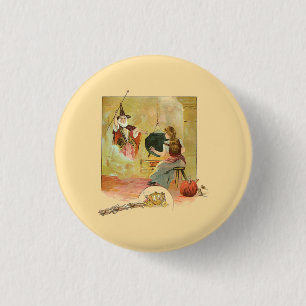 Cinderella And Her Fairy God Mother Button