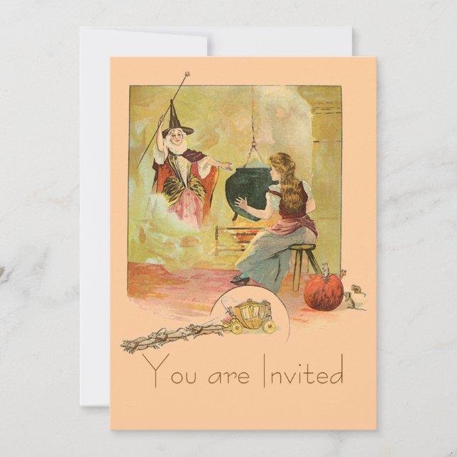 Cinderella And Her Fairy God Mother Invitation (Front)