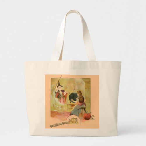 Cinderella And Her Fairy God Mother Large Tote Bag