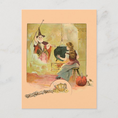 Cinderella And Her Fairy God Mother Postcard