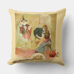 Cinderella And Her Fairy God Mother Throw Pillow