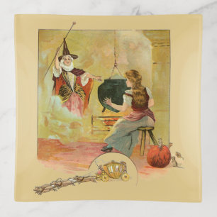 Cinderella And Her Fairy God Mother Trinket Tray