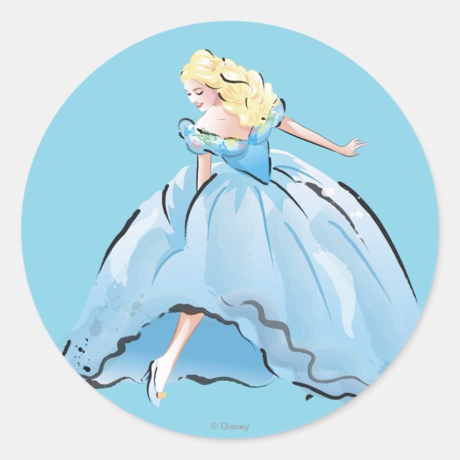 Cinderella And Her Glass Shoe Classic Round Sticker (Front)