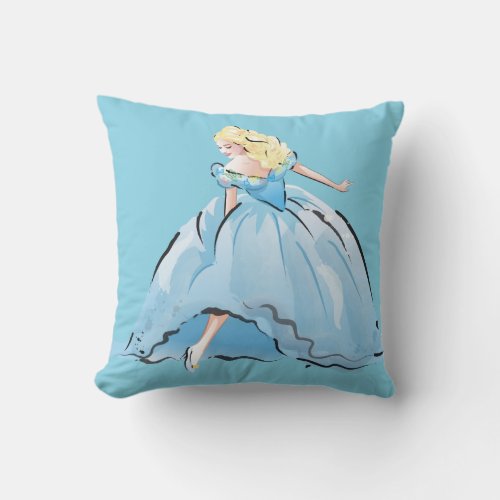 Cinderella And Her Glass Shoe Throw Pillow