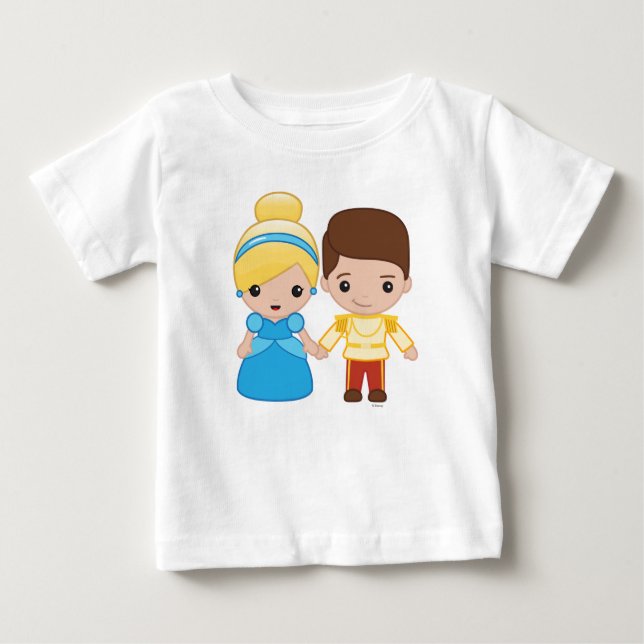 Cinderella and Prince Charming Emoji 2 Baby T-Shirt (Front)