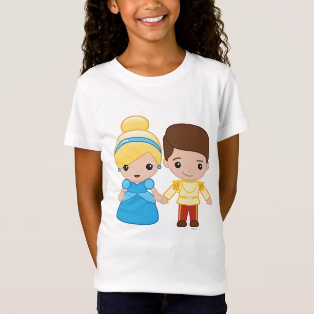 Cinderella and Prince Charming Emoji 2 T-Shirt (Front)
