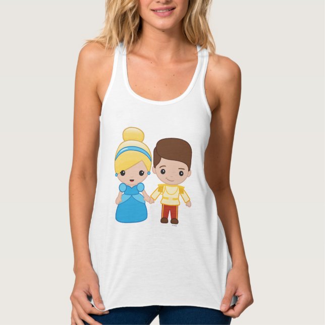 Cinderella and Prince Charming Emoji 2 Tank Top (Front)