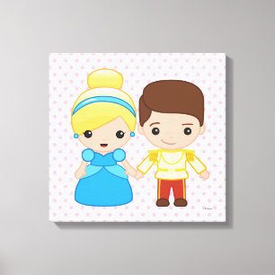 Cinderella and Prince Charming Emoji 4 Canvas Print