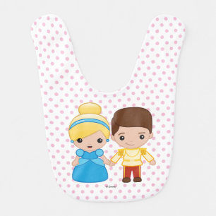 Cinderella and Prince Charming Emoji Bib