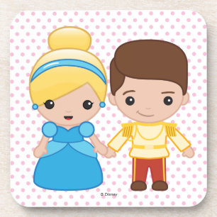 Cinderella and Prince Charming Emoji Coaster