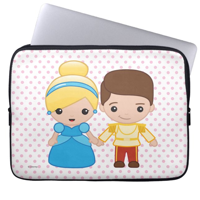 Cinderella and Prince Charming Emoji Laptop Sleeve (Front)