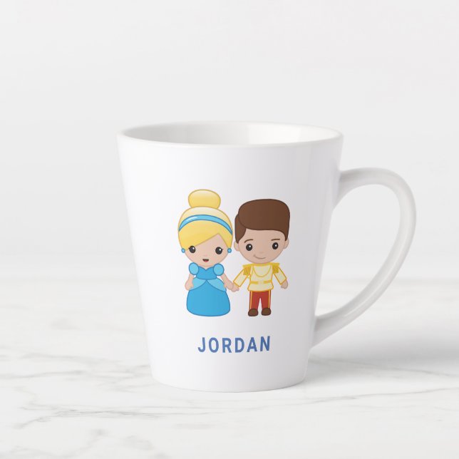 Cinderella and Prince Charming Emoji Latte Mug (Right)