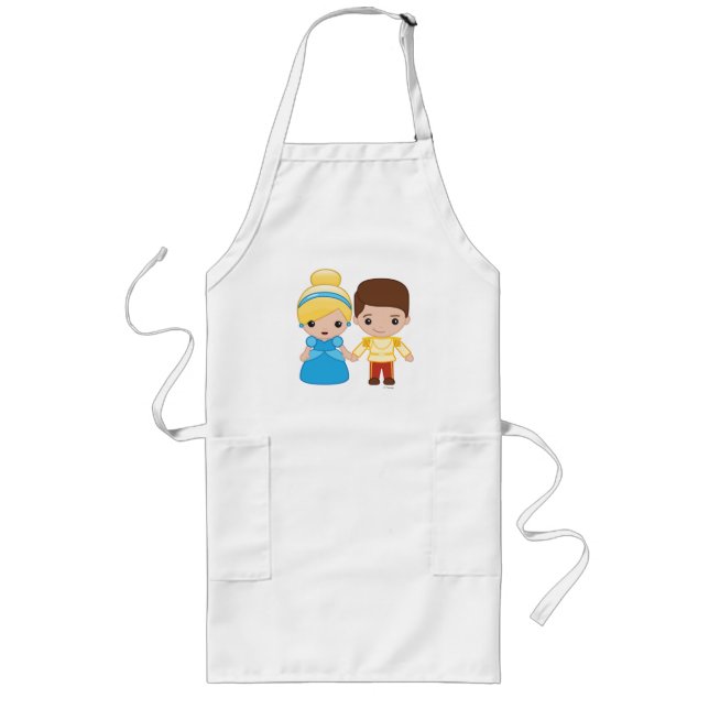 Cinderella and Prince Charming Emoji Long Apron (Front)