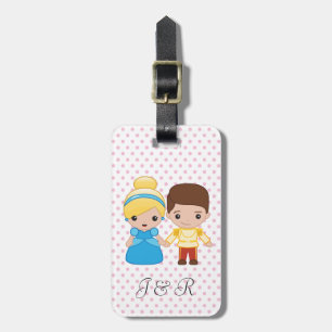 Cinderella and Prince Charming Emoji Luggage Tag