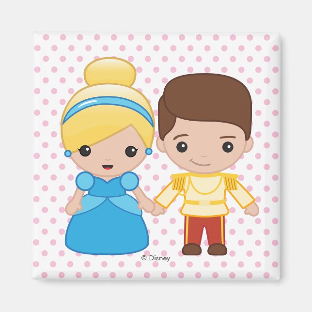 Cinderella and Prince Charming Emoji Magnet (Front)