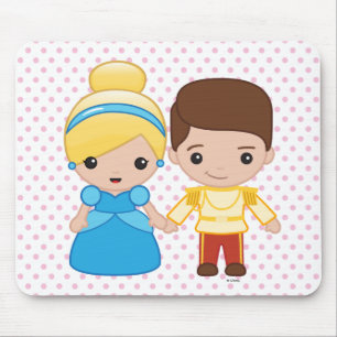 Cinderella and Prince Charming Emoji Mouse Pad