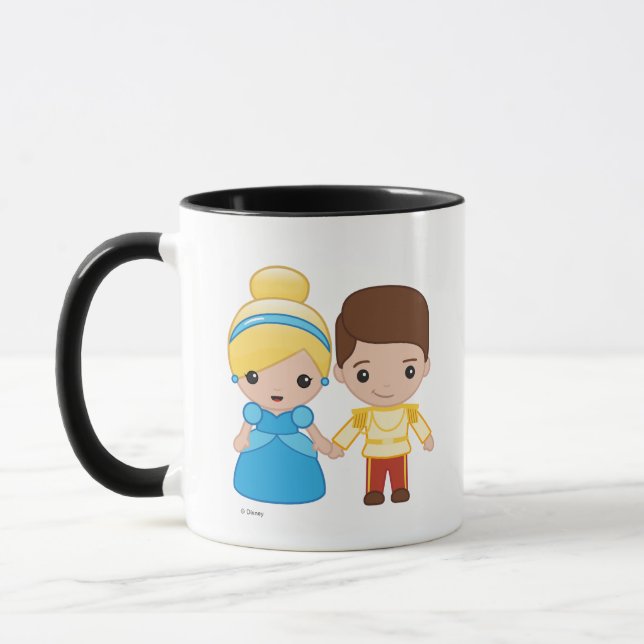 Cinderella and Prince Charming Emoji Mug (Left)