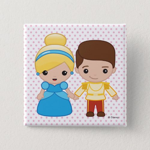 Cinderella and Prince Charming Emoji Pinback Button