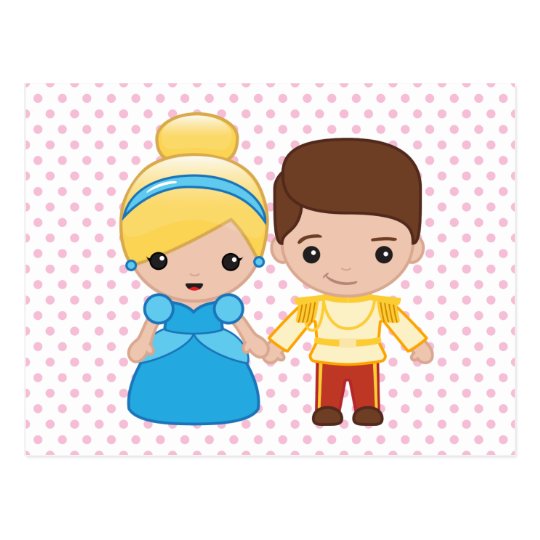 Cinderella and Prince Charming Emoji Postcard