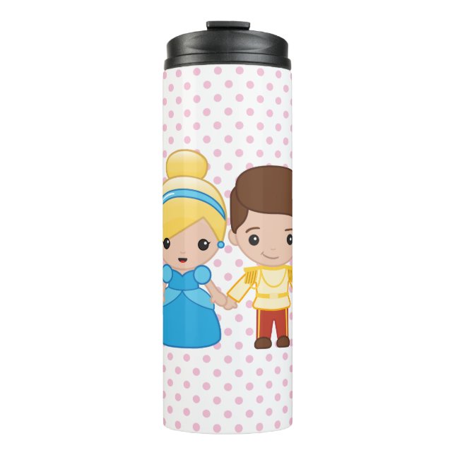 Cinderella and Prince Charming Emoji Thermal Tumbler (Front)