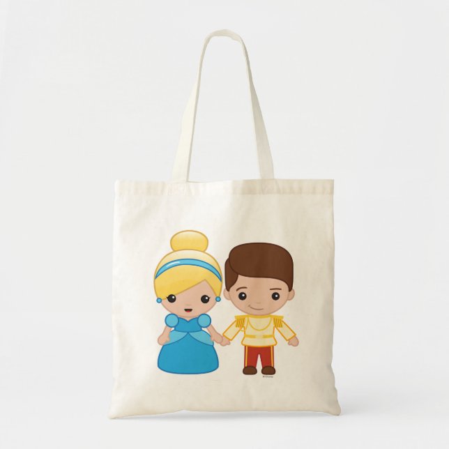 Cinderella and Prince Charming Emoji Tote Bag (Front)